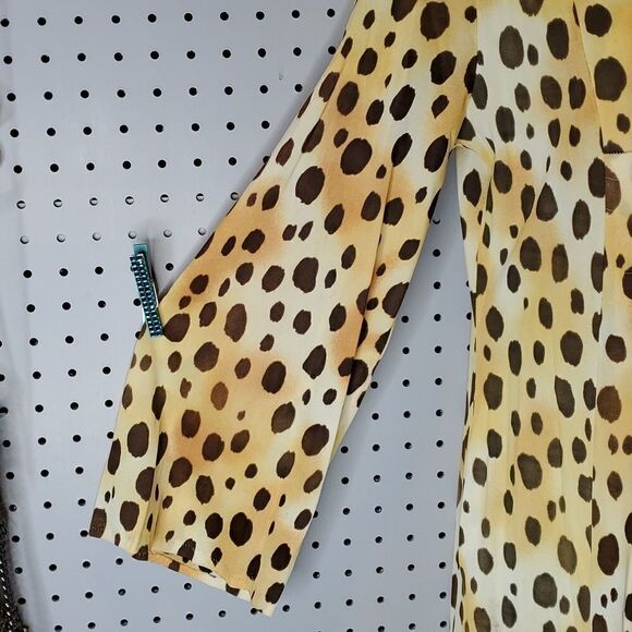Vintage Leopard Print Polyester Maxi Dress, Sz Large, READ FOR FLAWS! - Picture 3 of 15